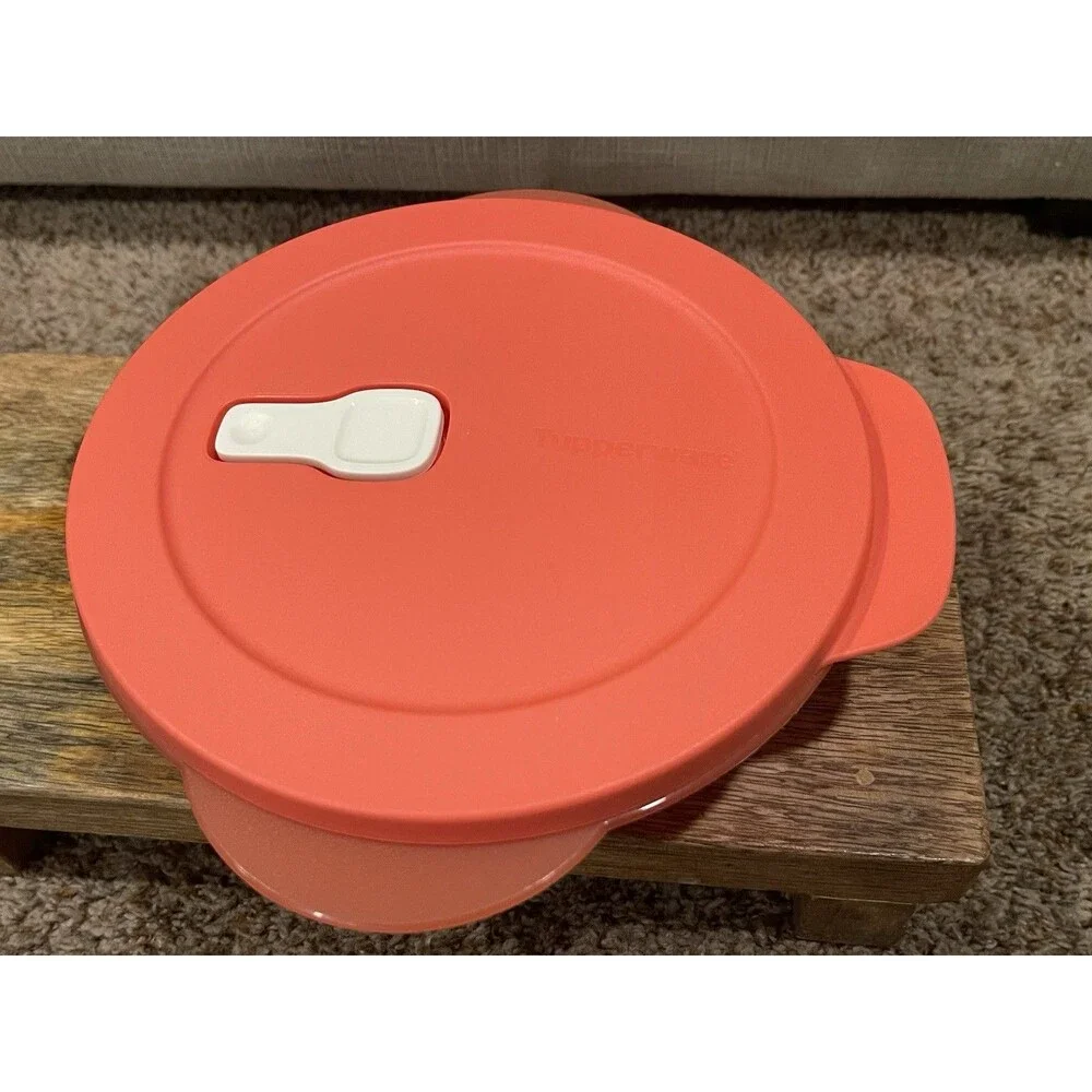 Tupperware Coral Divided Lunch Box Container w/ Vented Seal Lid